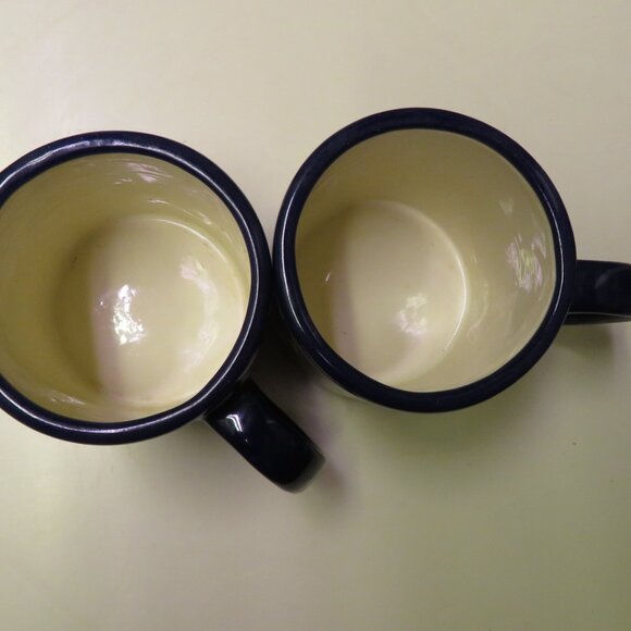 Pair Pottery Mugs SUNFLOWER on Blue (DK693) - Picture 4 of 4